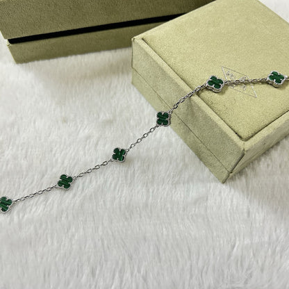 [BLUE TEARS]CLOVER 6 MOTIF MALACHITE BRACELET