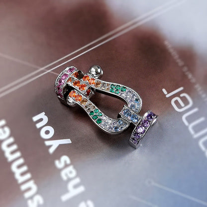 [BLUE TEARS]FORCE LARGE HORSESHOE  COLORED DIAMOND BRACELET ROSE GOLD