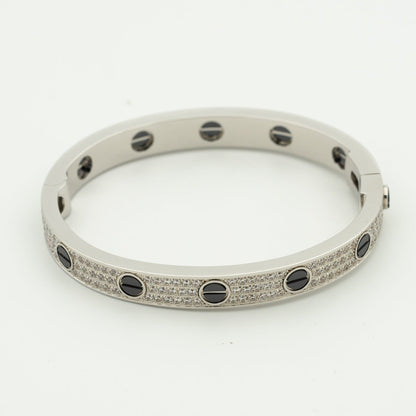 [BLUE TEARS]LOVE BRACELET 6.1MM DIAMOND-PAVED CERAMIC