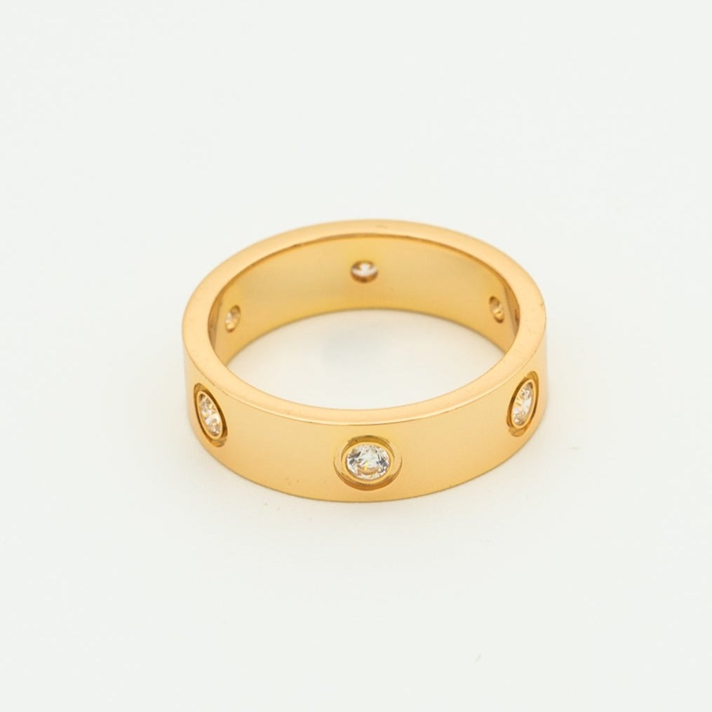 [BLUE TEARS]LOVE RING 5.5MM 6 DIAMONDS PINK GOLD