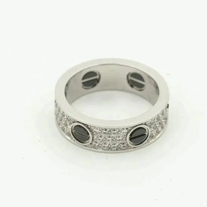 [BLUE TEARS]LOVE RING 5.5MM DIAMONDS PAVED CERAMIC