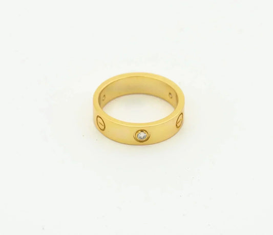[BLUE TEARS]LOVE RING 4MM 1 DIAMOND GOLD