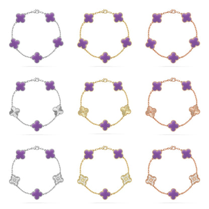 [BLUE TEARS]CLOVER 5 MOTIF LIGHT PURPLE BRACELET COLLECTION