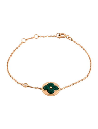 [BLUE TEARS]SUN MALACHITE 1 DIAMOND PINK GOLD BRACELET