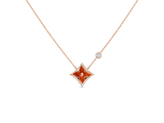 [BLUE TEARS]STAR NECKLACE PINK GOLD 1 DIAMOND