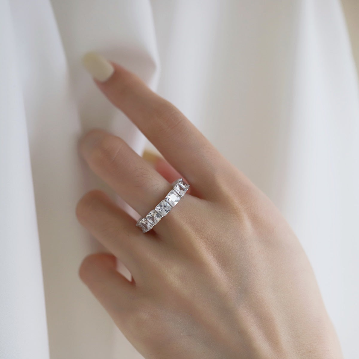 [Nova Jewelry]Elegant Princess Cut Tennis Ring