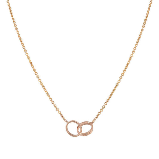 [BLUE TEARS]LOVE NECKLACE DOUBLE RING PINK GOLD