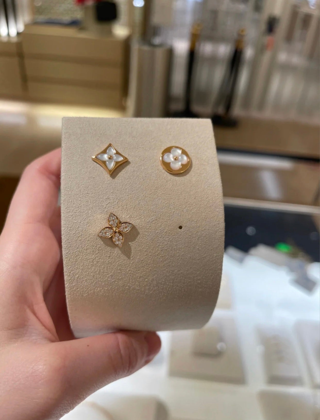 [BLUE TEARS]STAR BLOSSOM STUD EARRINGS PINK GOLD DIAMONDS