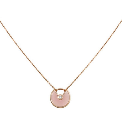 [BLUE TEARS]AMULETTE ROSE GOLD PINK MOP NECKLACE