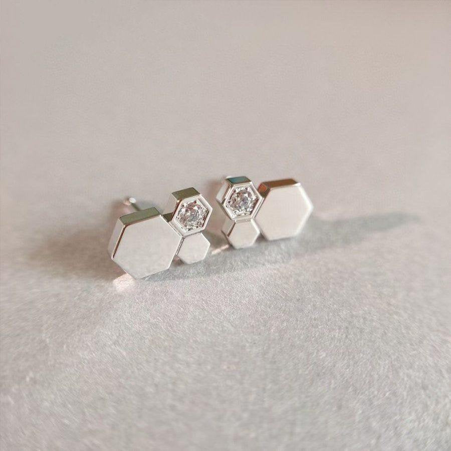 [BLUE TEARS]BEE LOVE SILVER DIAMOND EARRINGS