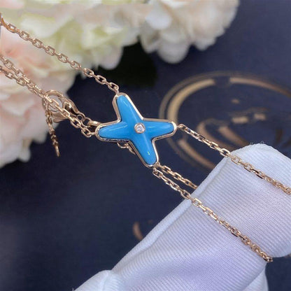 [BLUE TEARS]JEUX BRACELET TURQUOISE PINK GOLD 1 DIAMOND