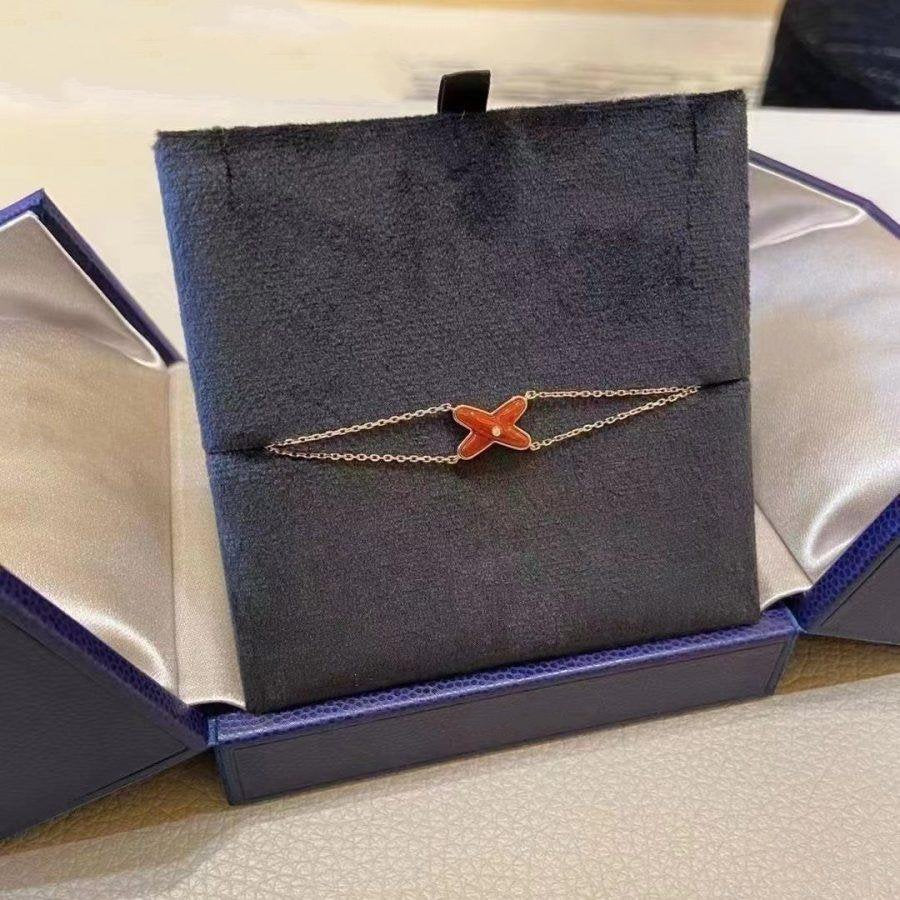 [BLUE TEARS]JEUX BRACELET CARNELIAN PINK GOLD 1 DIAMOND