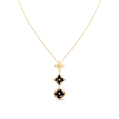 [BLUE TEARS]STAR AND SUN ONYX PINK GOLD NECKLACE
