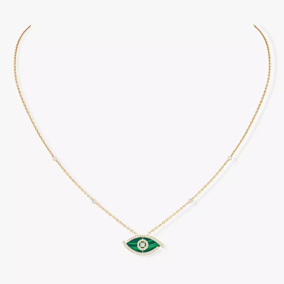 [Blue Tears Jewelry]Lucky Eye Diamond Necklace in Rose Gold and Turquoise