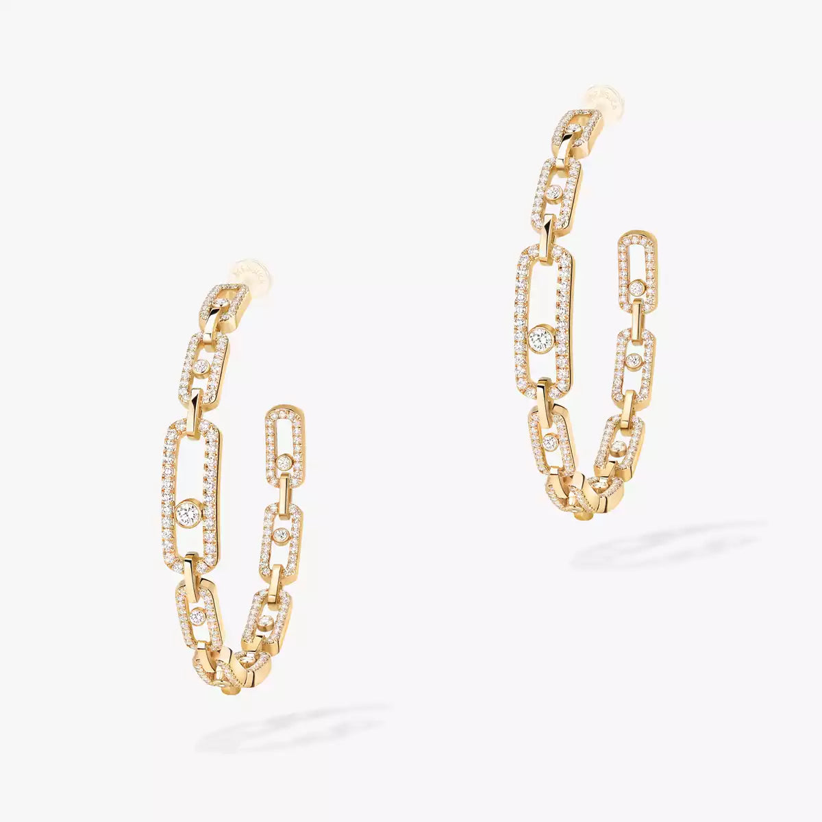 [Blue Tears Jewelry]Move Link Diamond Hoop Earrings