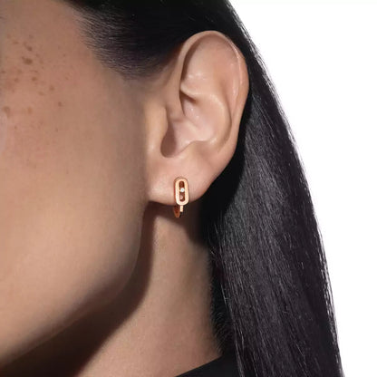 [Blue Tears Jewelry]Diamond Mini Hoop Earrings Move Classique