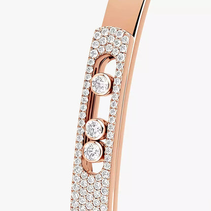 [Blue Tears Jewelry]Move Noa Rose Gold Pav¨¦ Diamond Bangle Bracelet