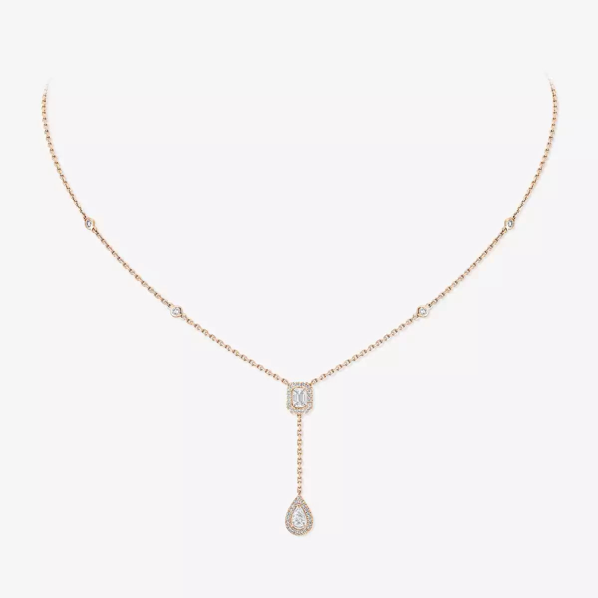 [Blue Tears Jewelry]Gold Diamond Tie Necklace
