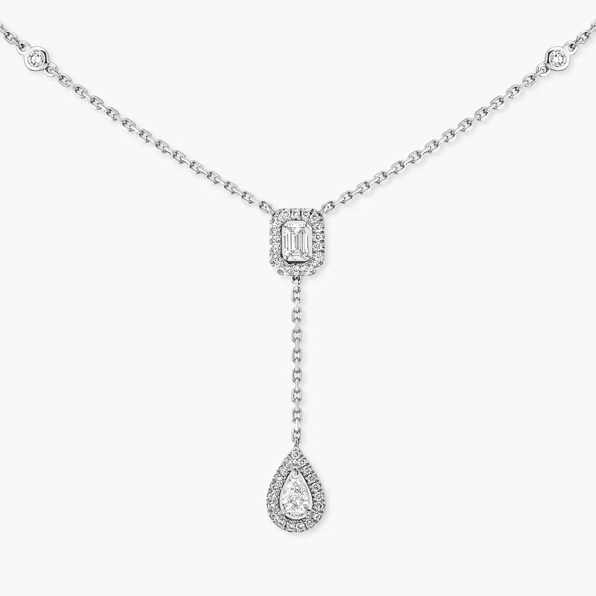[Blue Tears Jewelry]Gold Diamond Tie Necklace
