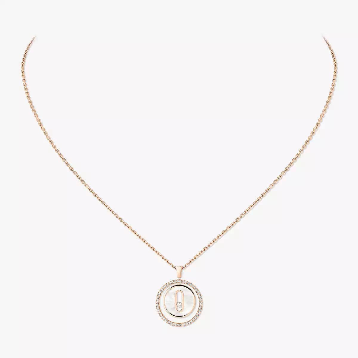 [Blue Tears Jewelry]Lucky Move Diamond Necklace in Rose Gold and White Mother-of-Pearl