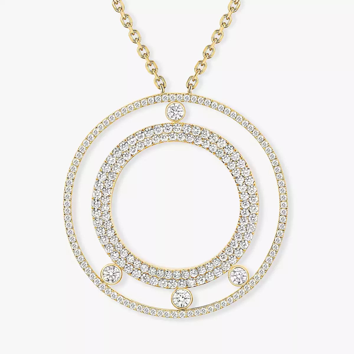 [Blue Tears Jewelry]Move Romane Long Pave_-Set Diamond Necklace