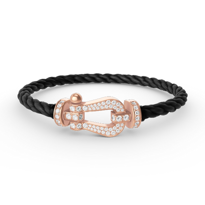 [BLUE TEARS]FORCE LARGE HORSESHOE FULL DIAMOND BRACELET ROSE GOLD