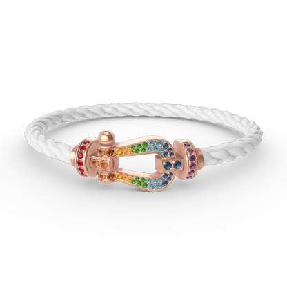 [BLUE TEARS]FORCE LARGE HORSESHOE  COLORED DIAMOND BRACELET ROSE GOLD