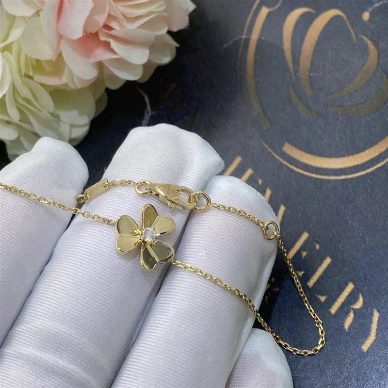 [BLUE TEARS]FRIVOLE GOLD FLOWER PINK MALACHITE BRACELET