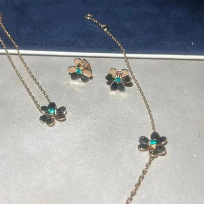 [BLUE TEARS]FRIVOLE  FLOWER MALACHITE EARRINGS