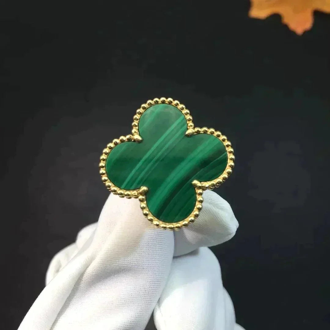 [BLUE TEARS]CLOVER MALACHITE RING