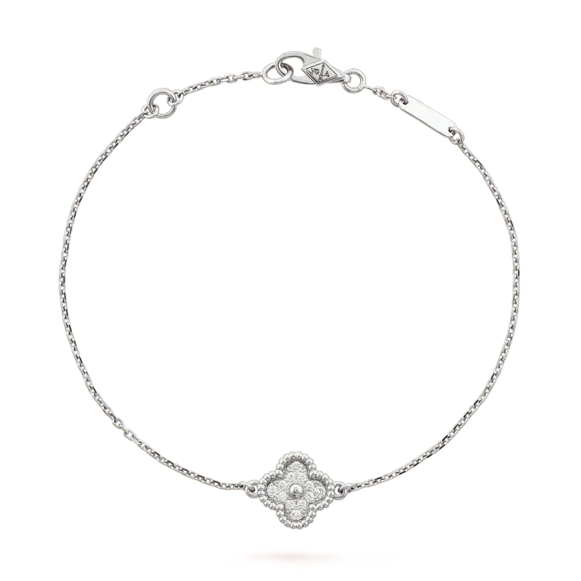 [BLUE TEARS]CLOVER EINZELNE BLUME ARMBAND SILBER