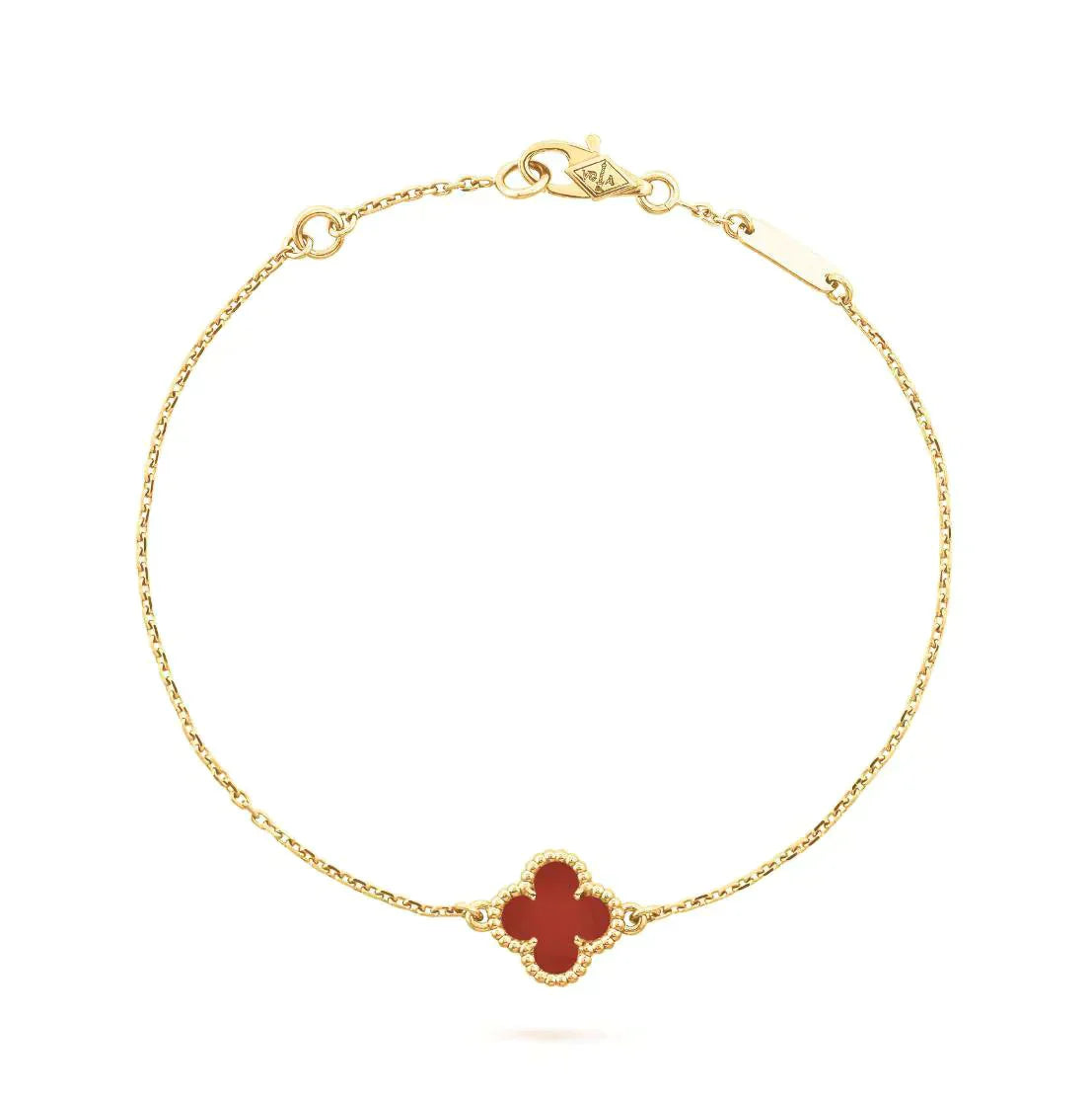 [BLUE TEARS]CLOVER  CARNELIAN SINGLE FLOWER BRACELET