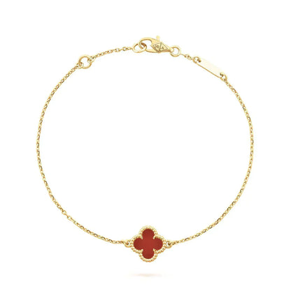 [BLUE TEARS]CLOVER  CARNELIAN SINGLE FLOWER BRACELET
