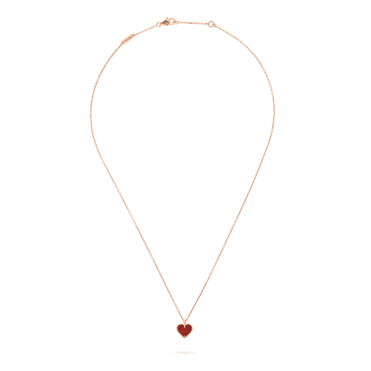 [BLUE TEARS]SWEET CLOVER CARNELIAN HEART NECKLACE