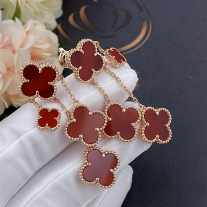 [BLUE TEARS]CLOVER EARRINGS CARNELIAN 4 MOTIFS PINK GOLD