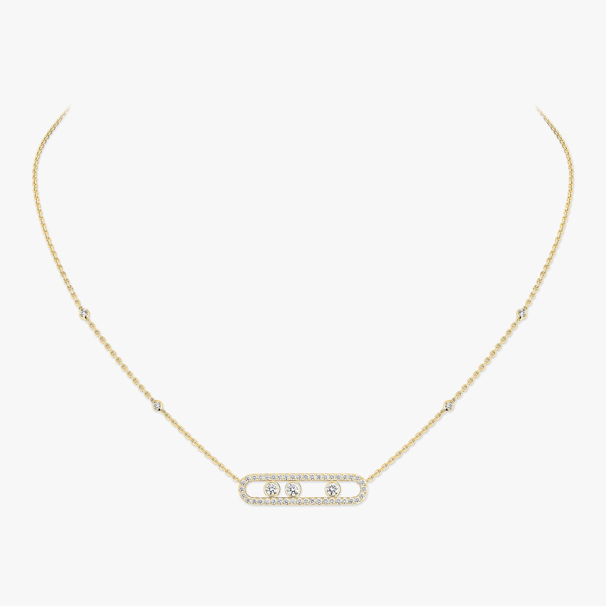 [Blue Tears Jewelry] Move Pave_ Rose Gold Diamond Necklace