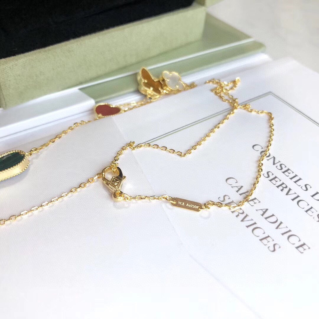 [BLUE TEARS]LUCKY SPRING 4 MOTIFS ROSE GOLD NECKLACE