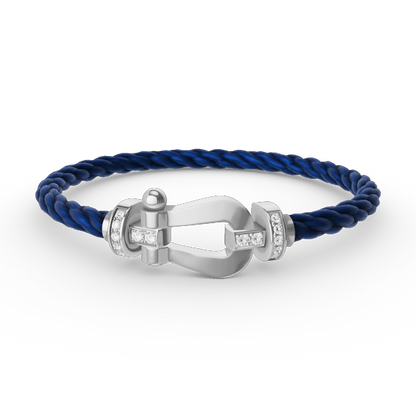 [BLUE TEARS]FORCE LARGE HORSESHOE HALF DIAMOND BRACELET SILVER
