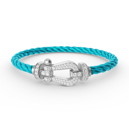 [BLUE TEARS]FORCE LARGE HORSESHOE FULL DIAMOND BRACELET SILVER