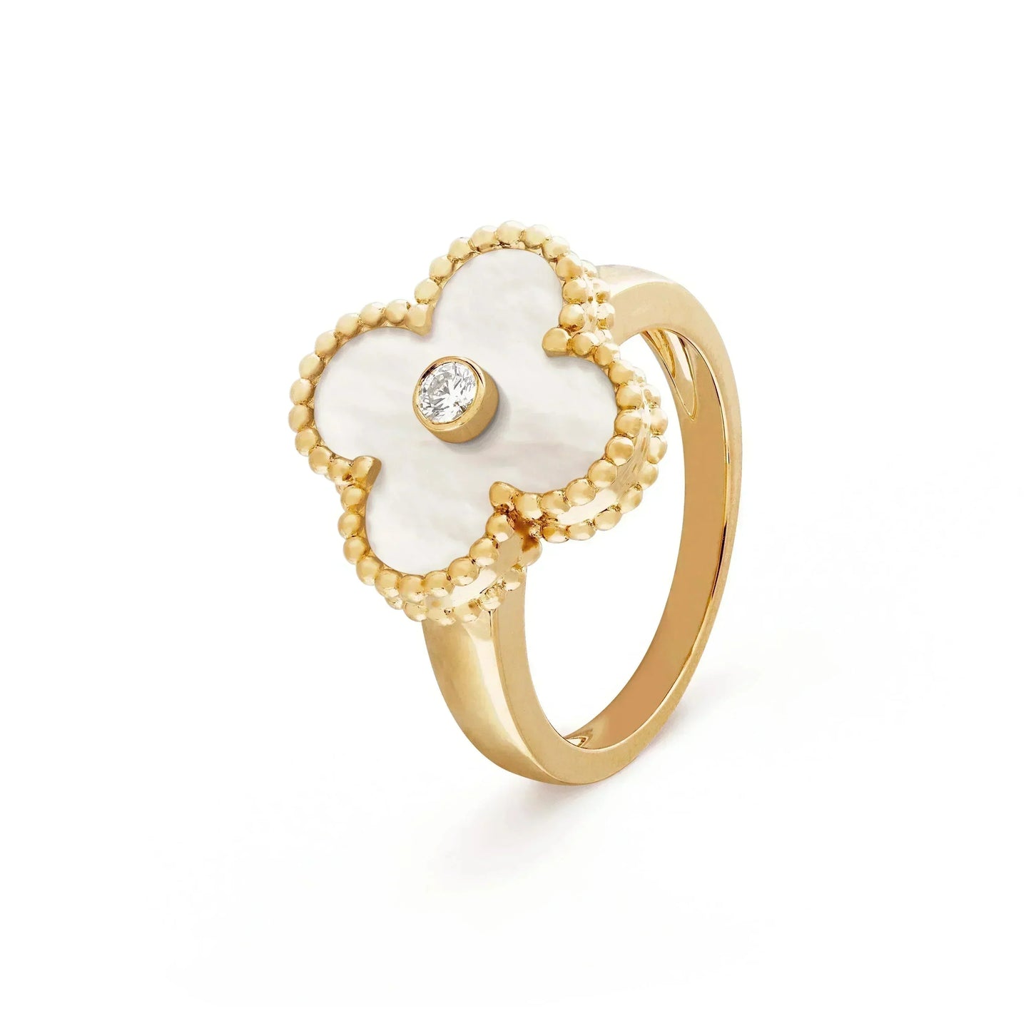 [BLUE TEARS]CLOVER PINK MOP RING GOLD DIAMOND